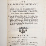 Masars de Cazeles. Mémoire sur l’électricité médicale. Paris, 1780.