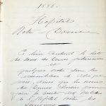 Registre manuscrit des réunions de l’Association des dames patronnesses de l’Hôpital Notre-Dame, 1886-1894.